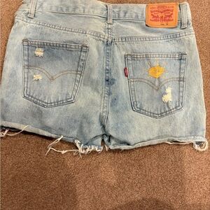 Levi's Women's Denim Shorts with Sun Embroidery